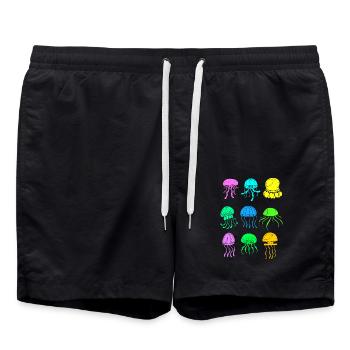Qualle Arten Quallen - Badeshorts - Schwarz - Vorne - AI Model Male 185 light (185cm)