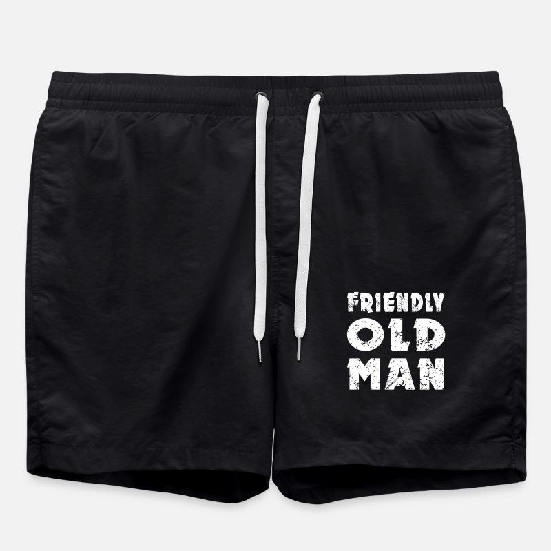 Friendly Old Man - Swim Trunks - black