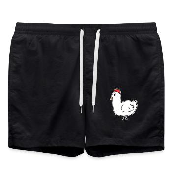 Hahn Huhn - Badeshorts - Schwarz - Vorne - AI Model Male 185 light (185cm)