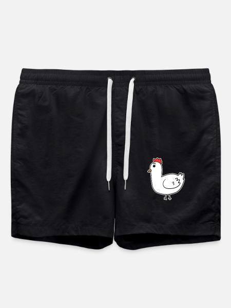 Rooster Chicken - Swim Trunks - black