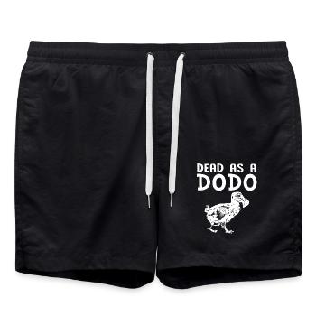 Dodo Geschenk Vogel Urzeit Fossil Archäologie Geek - Badeshorts - Schwarz - Vorne - AI Model Male 185 light (185cm)
