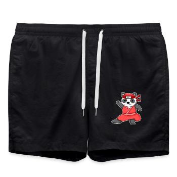 Ninja Panda - Badeshorts - Schwarz - Vorne - AI Model Male 185 light (185cm)