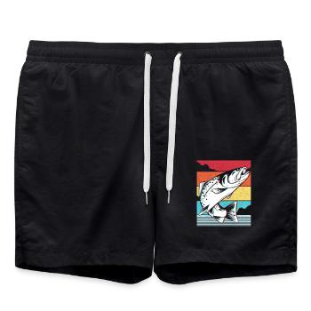 Poissons Carpes de brochet - Short de bain - noir - Devant - AI Model Male 185 light (185cm)