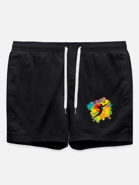 Fistball player with splash - Swim Trunks - black