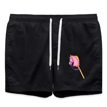 Buntes Steckenpferd Coole Hobby Horse Geschenke - Badeshorts - Schwarz - Vorne - AI Model Male 185 light (185cm)