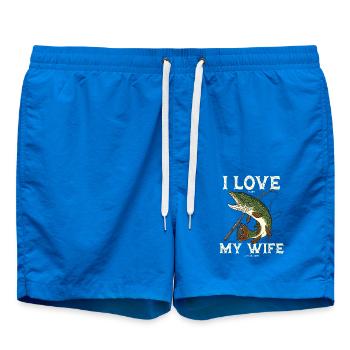 Fishing pike predator for angler saying gift - Swim Trunks - cobalt blue - Front