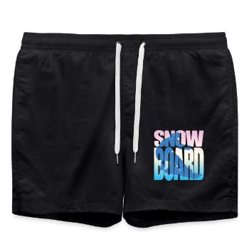 Snowboard Snowboard Geschenk für einen Snowboarder - Badeshorts - Schwarz - Vorne - AI Model Male 185 light (185cm)