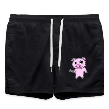 Truand porc avec arme - Short de bain - noir - Devant - AI Model Male 185 light (185cm)