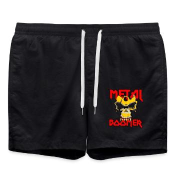 Heavy Metal Boomer crâne et os - Short de bain - noir - Devant - AI Model Male 185 light (185cm)