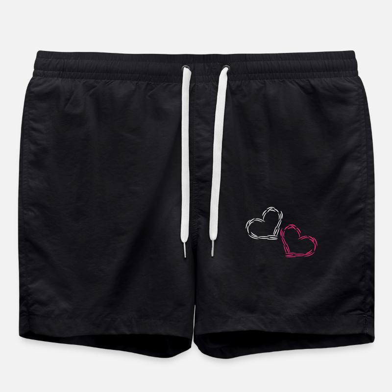 Herz Herzchen - Badeshorts - Schwarz