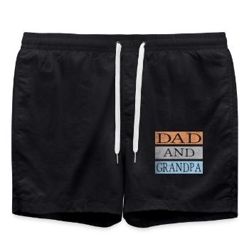 Dad and Grandpa - Swim Trunks - black - Front - AI Model Male 185 light (185cm)