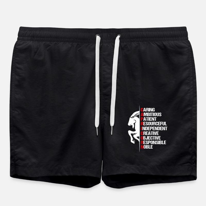 Zodiac Capricorn Symbol - Swim Trunks - black