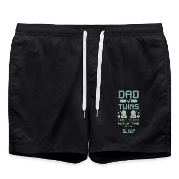 Dad of Twins - Swim Trunks - black - Front - AI Model Male 185 light (185cm)