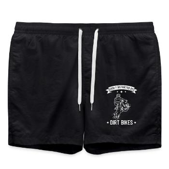 DirtBike Geschenke - Badeshorts - Schwarz - Vorne - AI Model Male 185 light (185cm)