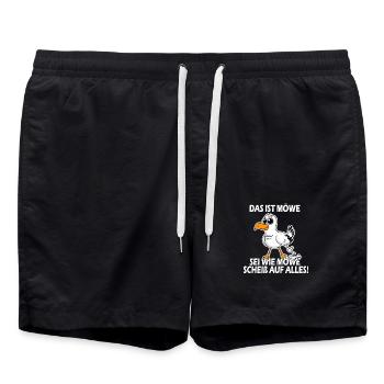 Norddeutsch Das ist Möwe lustiger Spruch - Badeshorts - Schwarz - Vorne - AI Model Male 185 light (185cm)