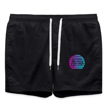 Gaming Gamer Zocken Team Duo Konsole Geschenk - Badeshorts - Schwarz - Vorne - AI Model Male 185 light (185cm)