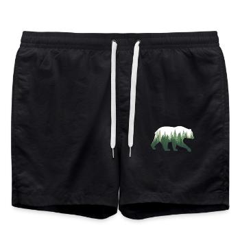 Ours Nature forêt - Short de bain - noir - Devant - AI Model Male 185 light (185cm)