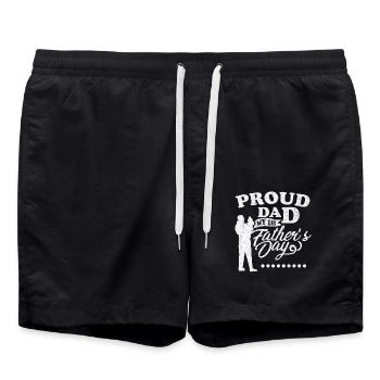 Father's Day First Father's Day - Swim Trunks - black - Front - AI Model Male 185 light (185cm)