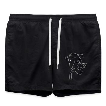 Cheval et Cavalier - Short de bain - noir - Devant - AI Model Male 185 light (185cm)