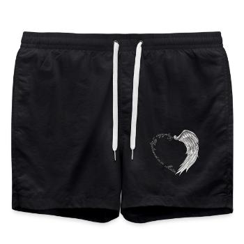 Les mères sont des anges, maman, fête des mères - Short de bain - noir - Devant - AI Model Male 185 light (185cm)