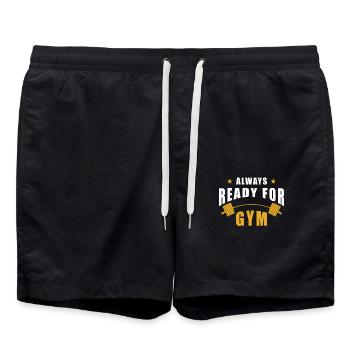 Gym gym workout - Swim Trunks - black - Front - AI Model Male 185 light (185cm)
