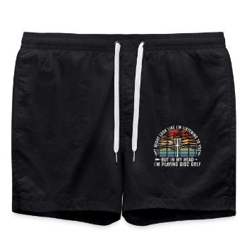 Discgolf Discgolfer Discgolfspieler Geschenk - Badeshorts - Schwarz - Vorne - AI Model Male 185 light (185cm)