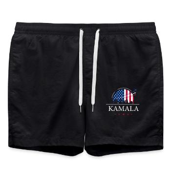 Kamala Harris, Kamala Harris Politics, Kamala - Swim Trunks - black - Front - AI Model Male 185 light (185cm)