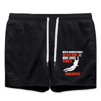Gardien de but homme gardien de but de football disant père gardien - Short de bain - noir - Devant - AI Model Male 185 light (185cm)