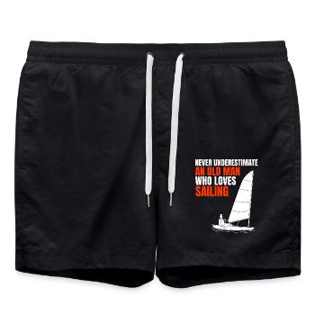 Voile capitaine voilier bateau à voile le sport - Short de bain - noir - Devant - AI Model Male 185 light (185cm)