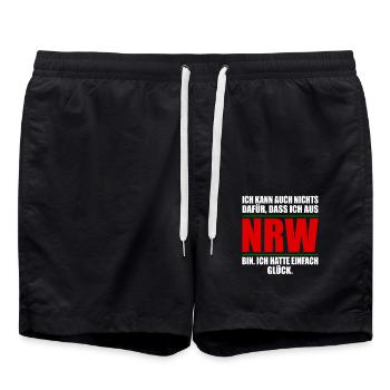 Nordrhein Westfalen NRW lustiges Nordrhein - Badeshorts - Schwarz - Vorne - AI Model Male 185 light (185cm)