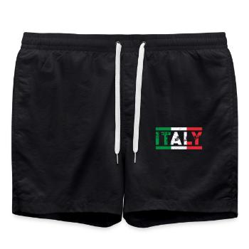Italy Flag - Swim Trunks - black - Front - AI Model Male 185 light (185cm)