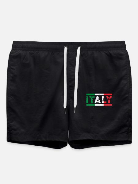 Italy Flag - Swim Trunks - black