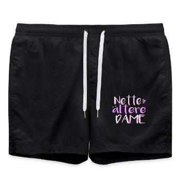 Nette ältere Dame - Badeshorts - Schwarz - Vorne - AI Model Male 185 light (185cm)
