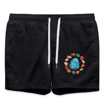Minerals Stones Geology Collector Mineral Geologist - Swim Trunks - black - Front - AI Model Male 185 light (185cm)