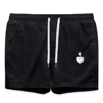 Giraffe niedlich - Badeshorts - Schwarz - Vorne - AI Model Male 185 light (185cm)