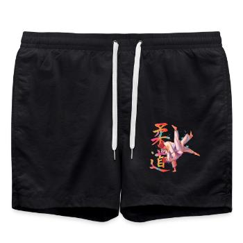 Sportif Judo Arts martiaux Japon - Short de bain - noir - Devant - AI Model Male 185 light (185cm)