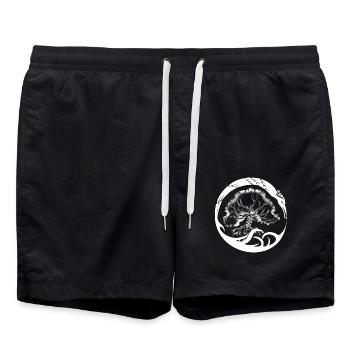 Celtic Ireland Viking Celtic Knot Pattern Tree - Swim Trunks - black - Front - AI Model Male 185 light (185cm)