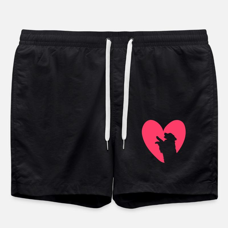 Bernese Mountain Dog Heart - Swim Trunks - black