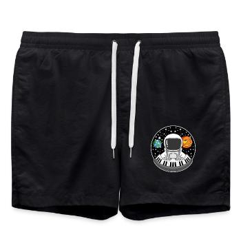 L’astronaute joue du piano - Short de bain - noir - Devant - AI Model Male 185 light (185cm)