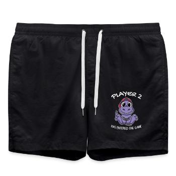 Second Baby Player 2 has entered the game - Swim Trunks - black - Front - AI Model Male 185 light (185cm)