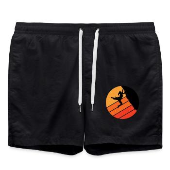 climbing bouldering rock climbing mountain sports - Swim Trunks - black - Front - AI Model Male 185 light (185cm)