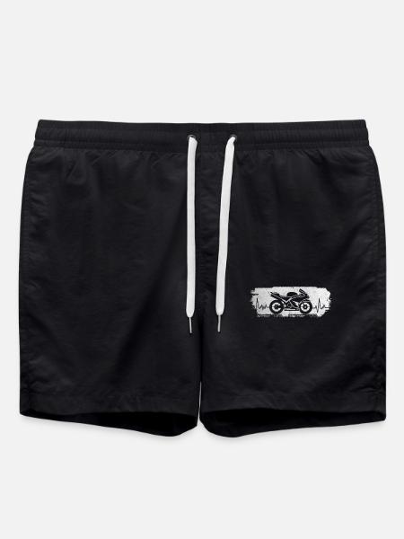 Motorcycle heartbeat, motorcycle pulse - Swim Trunks - black