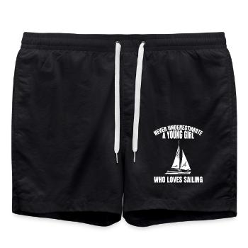 Voile voile bateau bateau voile - Short de bain - noir - Devant - AI Model Male 185 light (185cm)