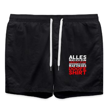 Lustiger Spruch - Lustiges Geburtstagsgeschenk - Badeshorts - Schwarz - Vorne - AI Model Male 185 light (185cm)
