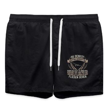 Segelflieger Segelflugzeug Segelfliegen Geschenk - Badeshorts - Schwarz - Vorne - AI Model Male 185 light (185cm)