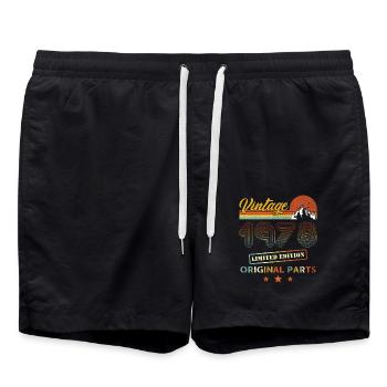 Vintage 1978 Rétro anniversaire - Short de bain - noir - Devant - AI Model Male 185 light (185cm)