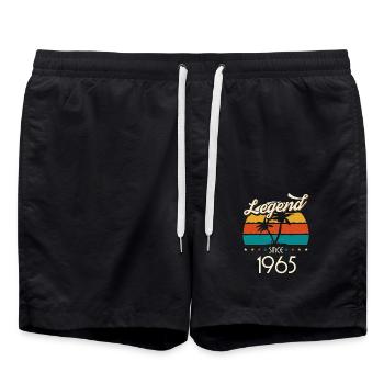 Vintage 1965 65 Birthday Retro Vintage Gift - Swim Trunks - black - Front - AI Model Male 185 light (185cm)