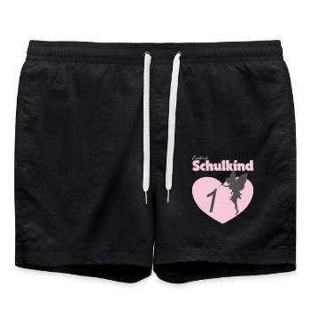 Endlich Schulkind, Fee, erste Klasse einschulung - Badeshorts - Schwarz - Vorne - AI Model Male 185 light (185cm)