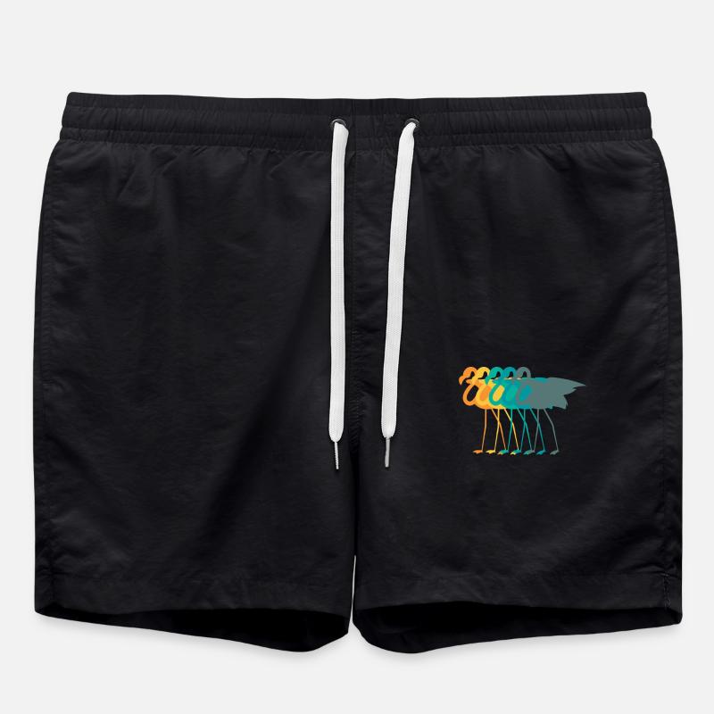 Flamingo Retro - Swim Trunks - black