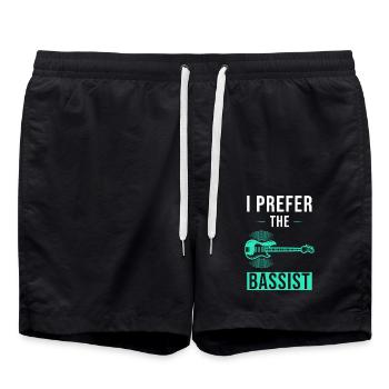 Bassist Bass Saying Gift Girlfriend - Swim Trunks - black - Front - AI Model Male 185 light (185cm)